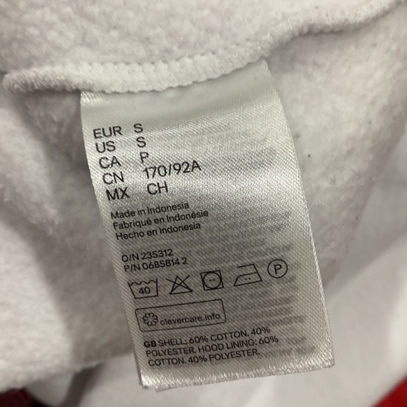 2/$20 H&M Relaxed Fit White Hoodie Size S - Picture 5 of 5